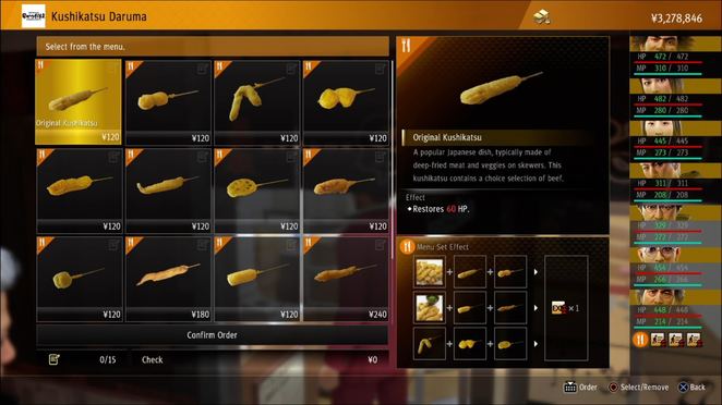 Meal Combo Guide (Sotenbori) - Yakuza: Like a Dragon - Neoseeker