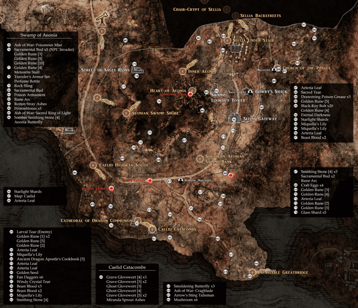 Map: Caelid - Elden Ring Walkthrough - Neoseeker