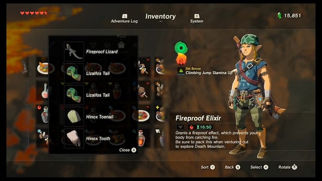 How To Make Fireproof Elixir Botw