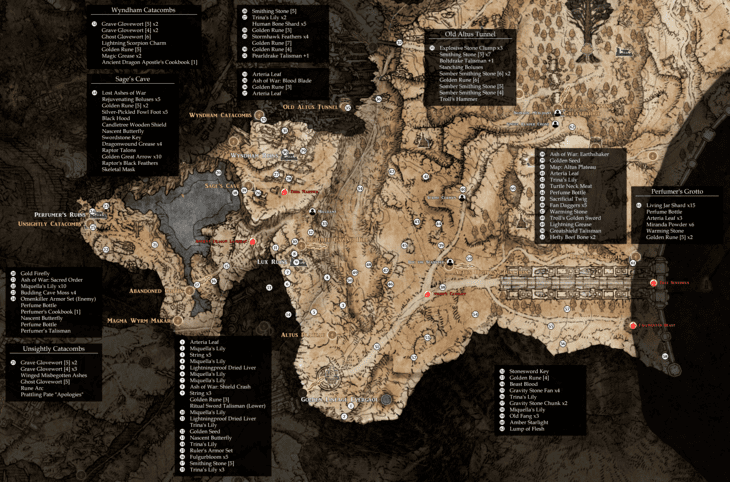 Map: Altus Plateau - Elden Ring Walkthrough - Neoseeker