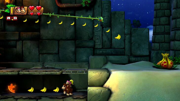 1-A Zip Line Shrine - Donkey Kong Country: Tropical Freeze