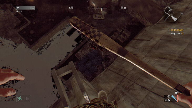 Just found out you can climb your grappling hook rope. On Xbox you look up,  hold x, and then move left stick forward. : r/dyinglight