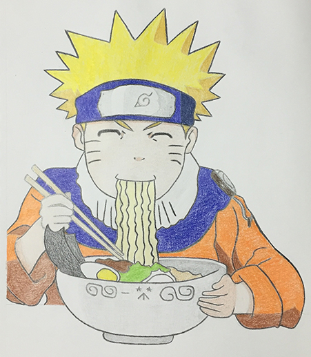 Naruto Eating Ramen (Colored) « Naruto Fanart