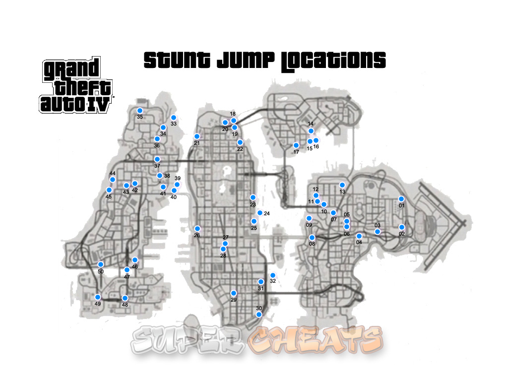 Карта прыжков. GTA 4 Stunt Jumps Map. ГТА 4 карта прыжков. GTA 4 карта случайных персонажей. ГТА 4 случайные персонажи карта.