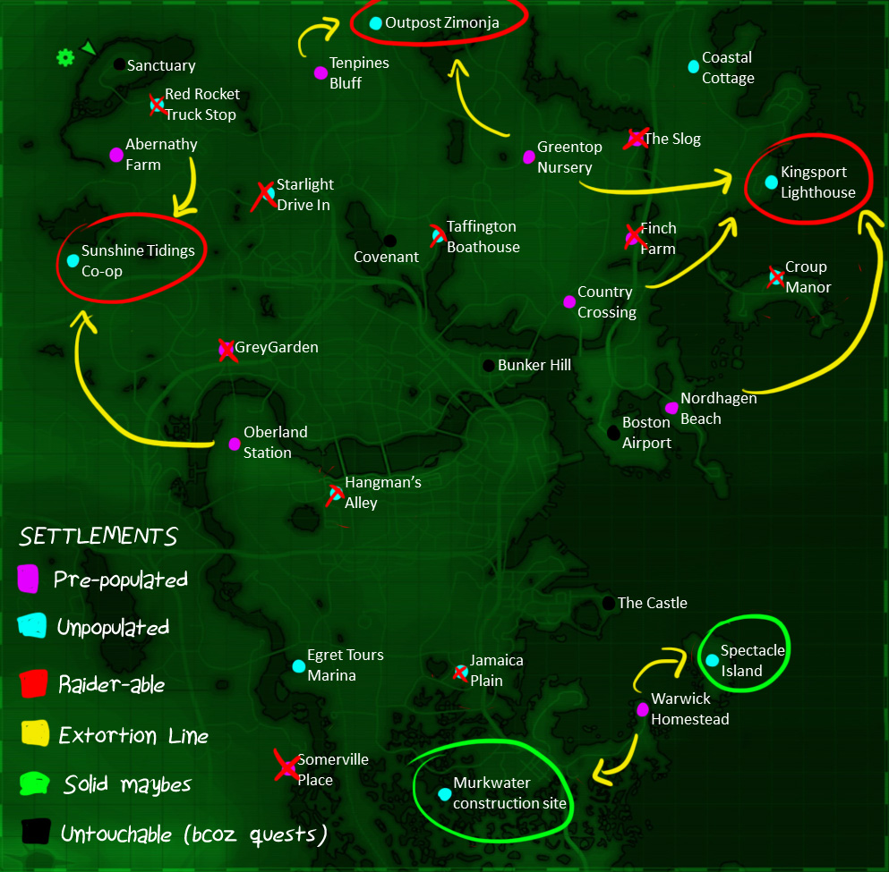Фоллаут 4 карта поселений