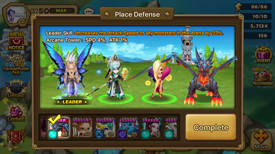 Compte Summoners War Ultra Complet - 124 Monstres 6*, 55 Nat 5, Dont Zeratu, Verad, Zaiross, Perna
