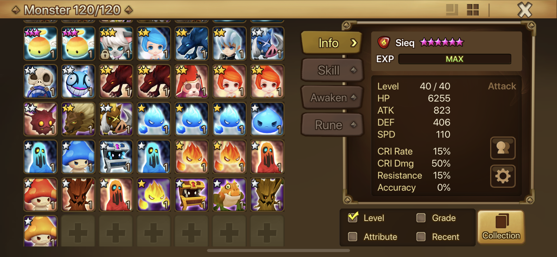 Compte Summoners War EU – 10 LD, Nat4 Importants, Kinki, 2 Leah, 2 Deborah