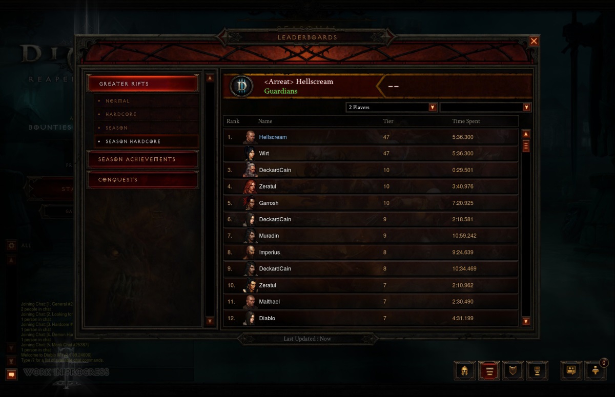 diablo 3 is there a place to see clan leaderboards rifts