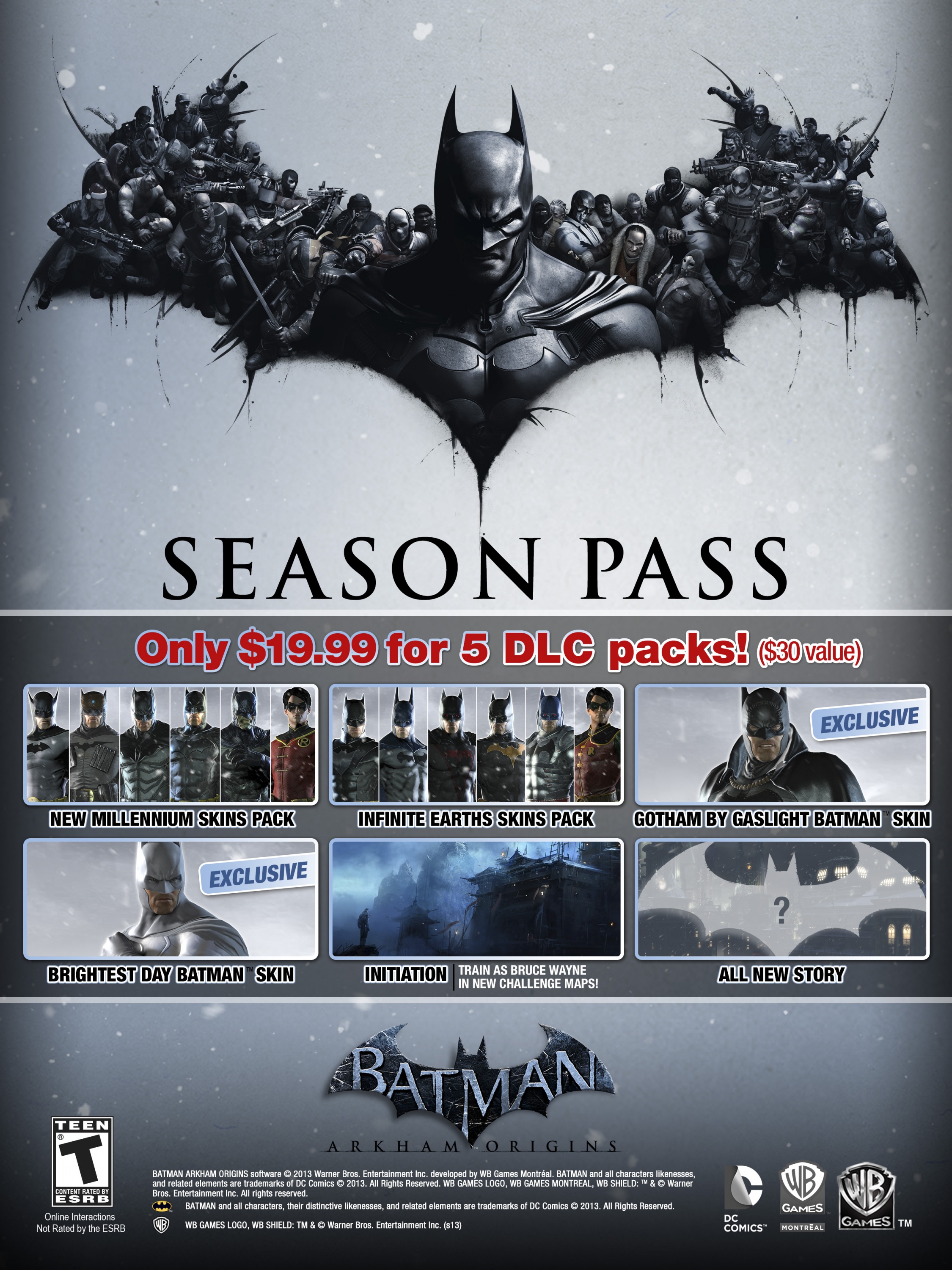 Batman: Arkham Origins Season Pass detailed, includes plenty of skins and  