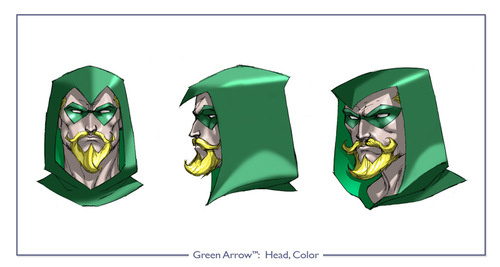green arrow face drawing