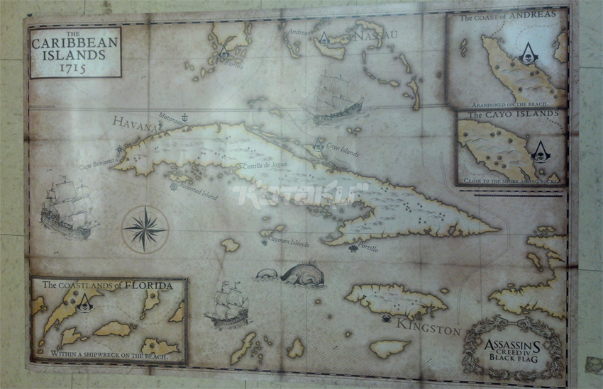 Assassin's Creed IV: Black Flag promotional map of the Caribbean islands leaks online, here be 