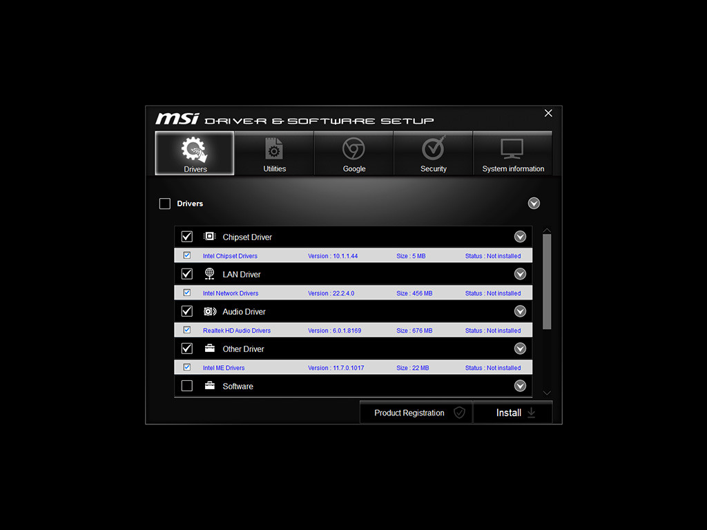 Msi x299 discount sli plus drivers