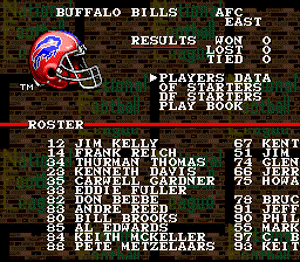 Screenshot of Tecmo Super Bowl (SNES, 1993) - MobyGames