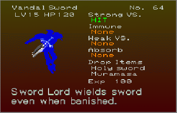 Vandal Sword - Castlevania Wiki - Neoseeker