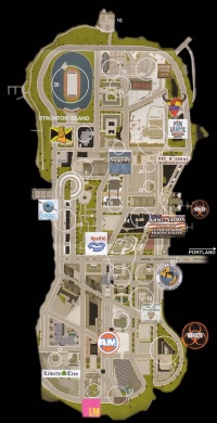 Grand Theft Auto III Hidden Packages Map: Staunton Island Map for